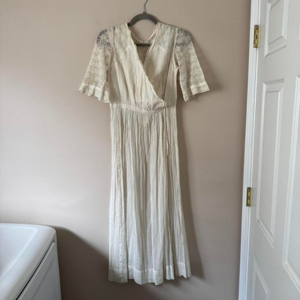 Edwardian Lace Lawn Dress - White XS - AS IS - Picture 5 of 8